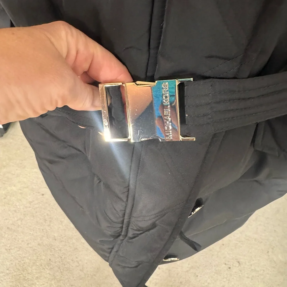 Michael Kors Black Puffer Jacket with Fur Trim - Picture 3 of 10